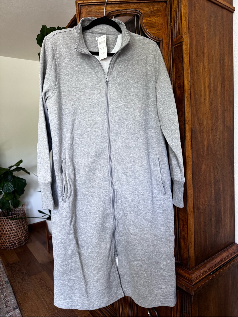 NWT Duluth Trading Co Gray Full‑Zip Long Cardigan
